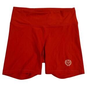 Old Navy Women's PowerSoft GoDry Bike Shorts Red Tennis Sz L Stretch 6"